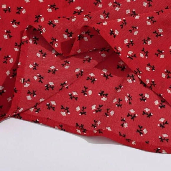 Red Floral Mini Dress - Picture 3 of 4